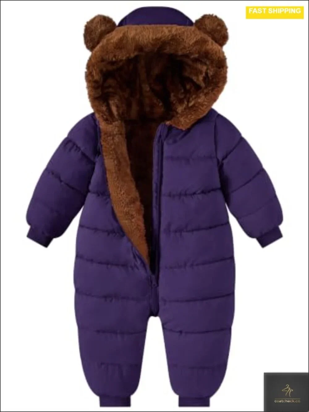 Baby Snowsuit Fleece Winter Coat with Hood Long Sleeve Windproof Toddler 0M-3T